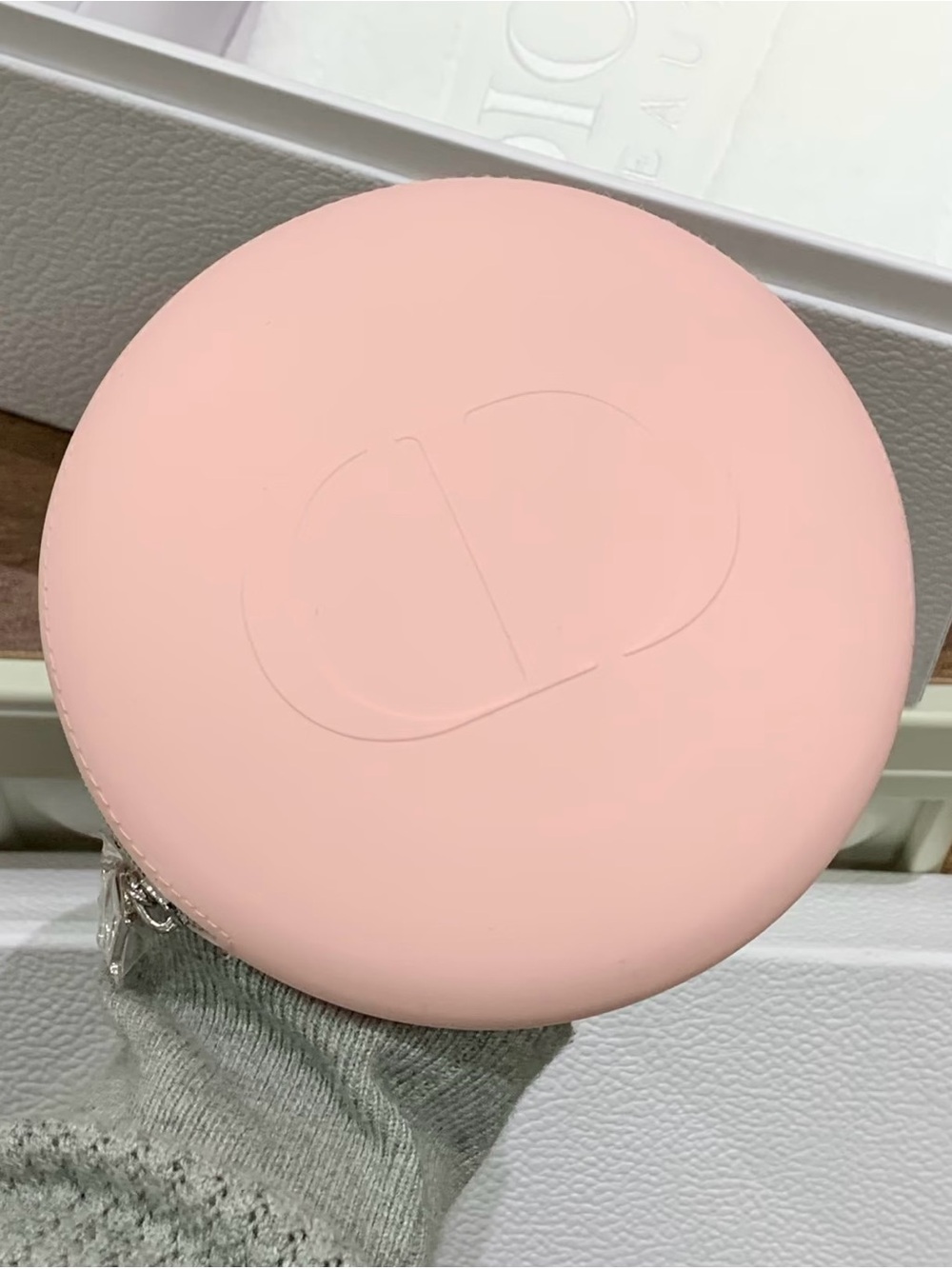 Dior Pink Round CD Zip Cosmetic Pouch
